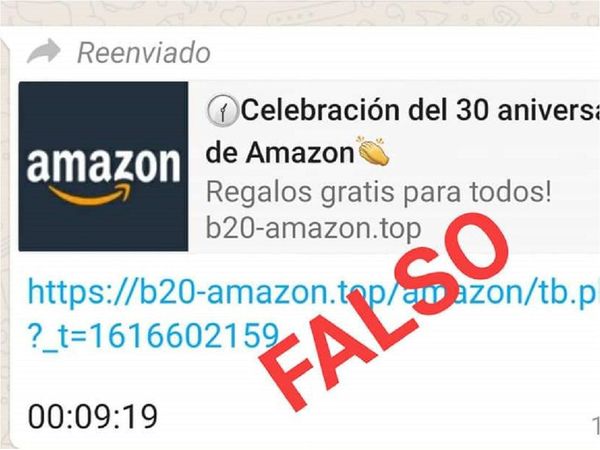 Fiscalía advierte sobre falsedad de supuestos regalos de Amazon