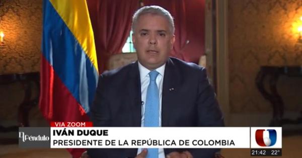 Iván Duque, presidente de Colombia, valora gestión de Abdo durante la pandemia