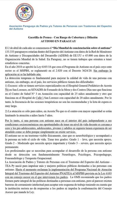 Reclaman a Salud que no implementa ley sobre atención a autistas - La Clave