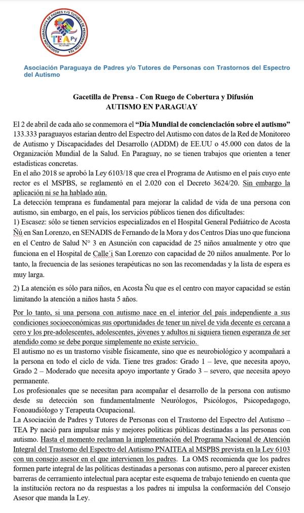 Reclaman a Salud que no implementa ley sobre atención a autistas - La Clave