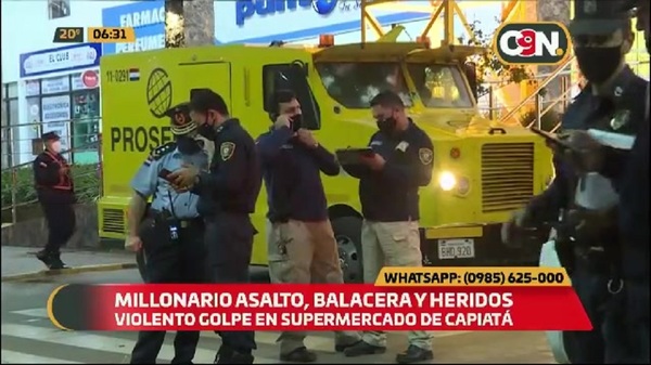 Millonario asalto a transportador de caudales, balacera y heridos en Capiatá - C9N