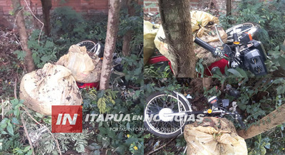 HALLAN MOTOCICLETA ABANDONADA EN B° SAN PEDRO.