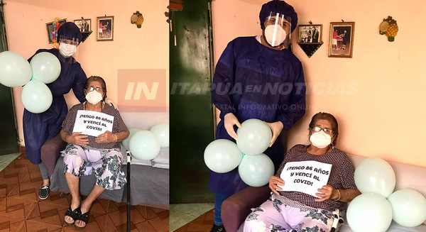 ABUELA DE 86 AÑOS VENCIÓ AL COVID-19 EN MARÍA AUXILIADORA