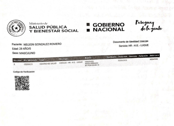 Fiscalía imputa a pareja que habría intentado viajar a Buenos Aires con test falsos - Noticiero Paraguay