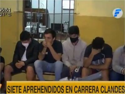 Siete motociclistas son detenidos por carrera clandestina