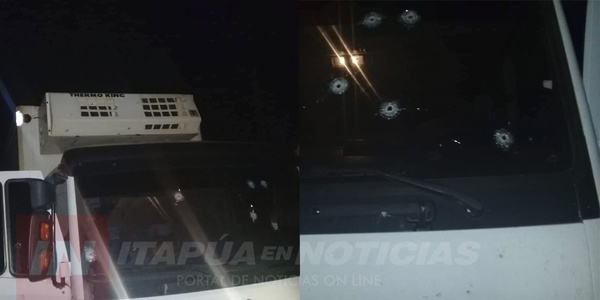 DISPARAN CONTRA CAMIÓN REPARTIDOR EN SAN RAFAEL DEL PNÁ.