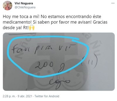 Escasez de medicamento recetado para pacientes que inician con covid-19 - Nacionales - ABC Color