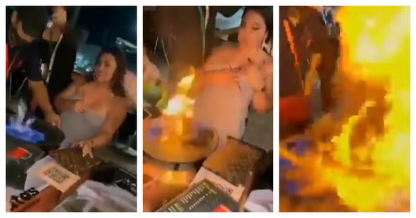 Mesero quemó el rostro y brazo de una joven al hacer flamear su trago de cumpleaños - C9N