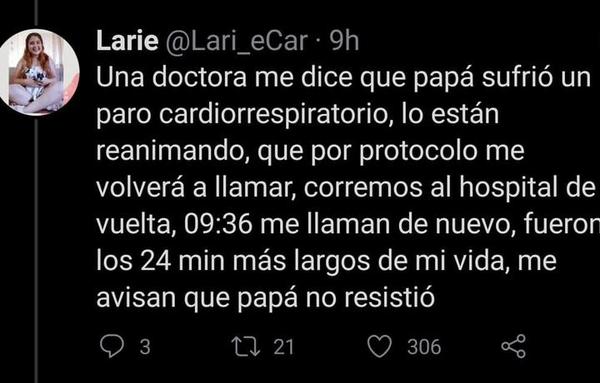 Testimonio de una joven tras perder a su padre por covid y tener a su familia internada