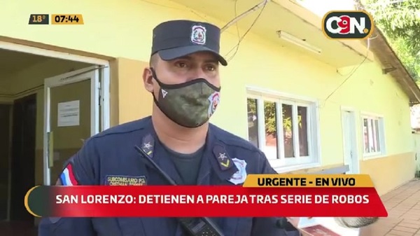 Detienen a pareja tras serie de robos en San Lorenzo - C9N