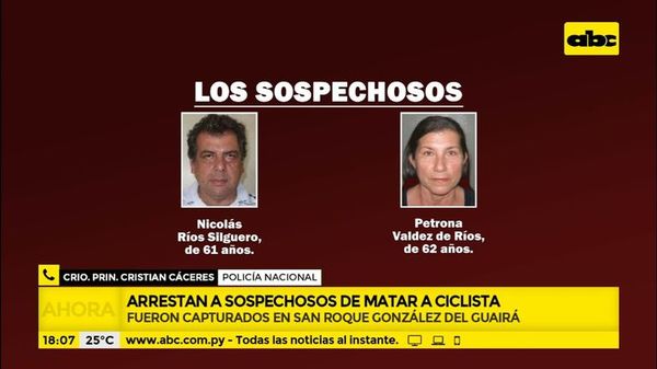 Arrestan a sospechosos de matar a ciclista - Crimen y castigo - ABC Color