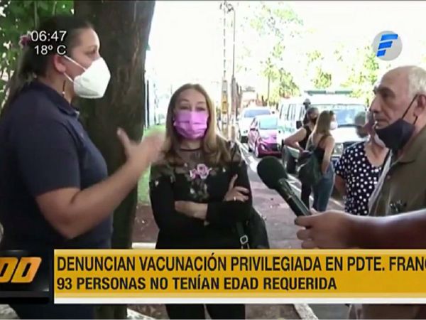 En Presidente Franco vacunaron a 93 personas menores de 85 años