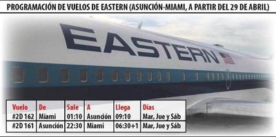 Eastern aumentará sus vuelos de Asunción a Miami – Prensa 5
