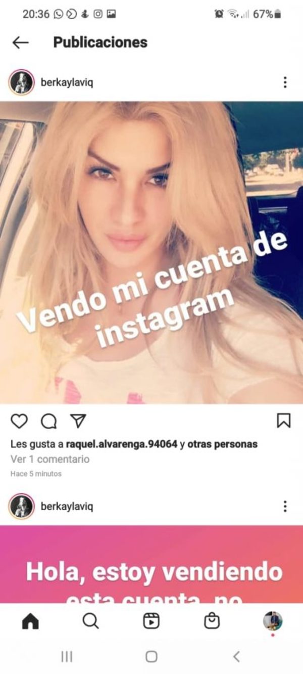 Hackers quieren revender cuenta de Instagram de Lilian Ruiz