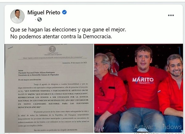 Miguel Prieto, CARADURA al EXTREMO