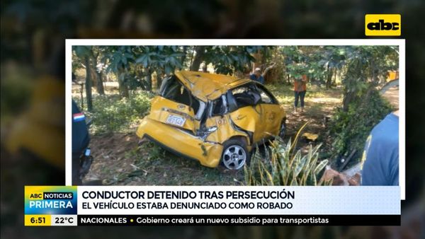 Prusunto robacoches detenido tras persecución - ABC Noticias Primera - ABC Color