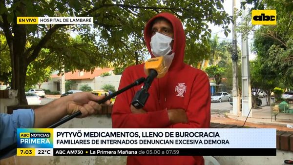 Familiares de internados denuncian excesiva burocracia con Pytyvo medicamentos - ABC Noticias Primera - ABC Color
