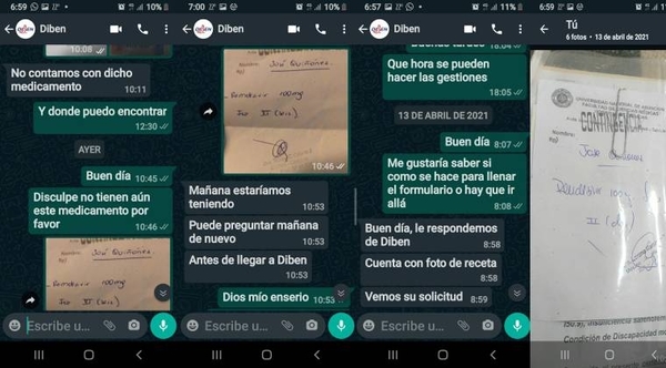 Diario HOY | "Mensajes de la mentira": Diben respondió con "visto" pedido de medicamentos