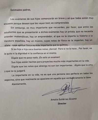 “Si su hijo no saca buenas notas, no le saque la confianza en sí mismo”