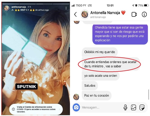 La historia de Instagram que reveló otra supuesta vacunación VIP