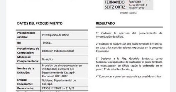 La Nación / Contrataciones suspende licitación cocinada a favor de empresa de los Friedmann