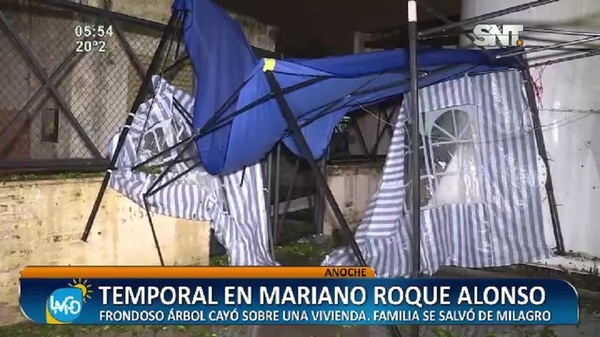 Tremendo temporal azotó Mariano Roque Alonso - SNT