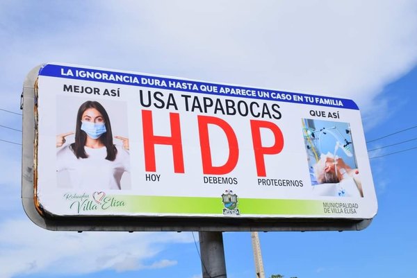 'USÁ TAPABOCAS HDP': la peculiar campaña de concienciación del uso de mascarillas en Villa Elisa 
