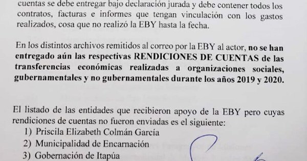 La Nación / La EBY fue denunciada por desacato por incumplir Ley de Transparencia