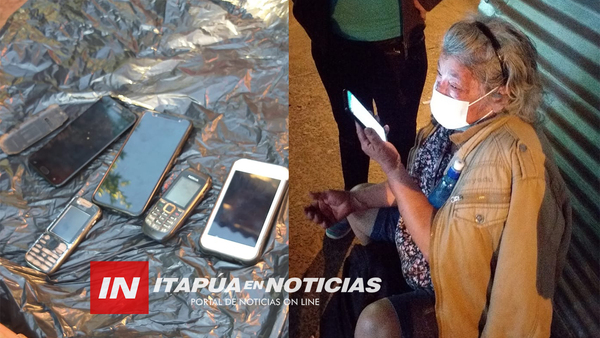 TELÉFONOS INCAUTADOS EN ALLANAMIENTO DESARROLLADO EN PUERTO PIRAPO TRAS VIOLENTO ASALTO.