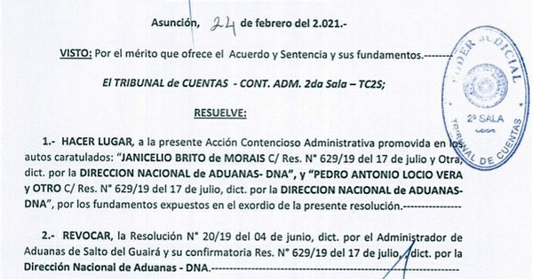 La Nación / Fernández acusa a Fúster de atropellar autoridad aduanera