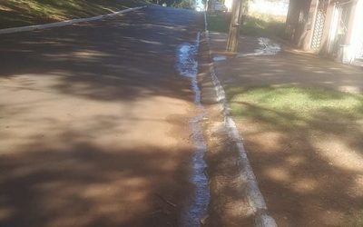 Caño roto a cargo de Itaipú en Franco