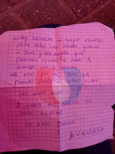 Familiares se comunican por cartas con pacientes internados por Covid-19