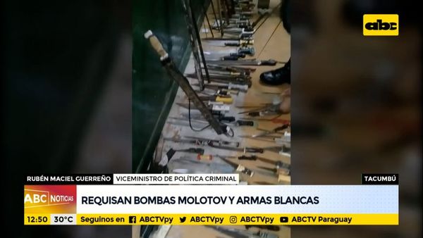 Requisan bombas molotov y armas blancas en Tacumbú - ABC Noticias - ABC Color