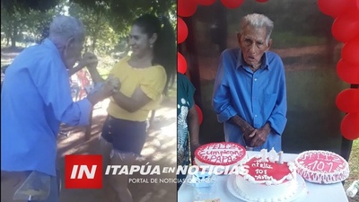 FESTEJARON LOS 101 AÑOS DE DON JULIÁN VERA OCAMPO EN SAN PEDRO DEL PARANÁ.