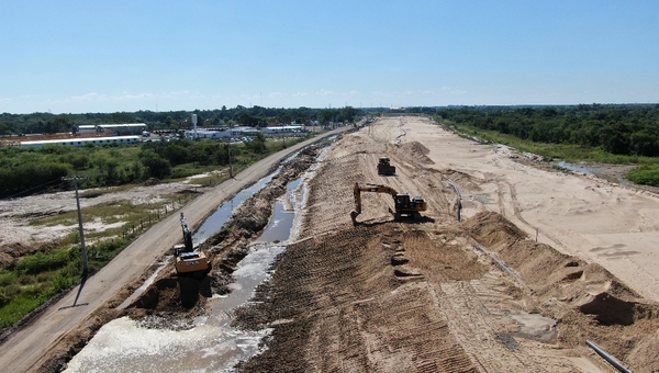 Refulado avanza en un 80% en la zona del futuro Puente Héroes del Chaco | .::Agencia IP::.