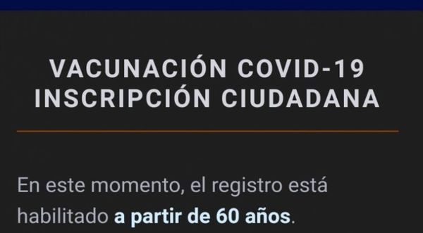Vacunaciones serán por edad y por orden de inscripción, piden registrarse ya