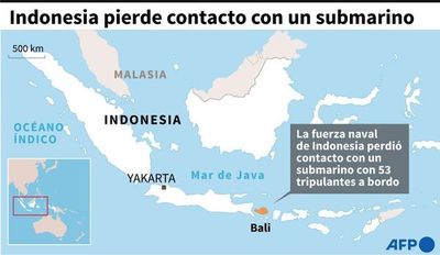 Indonesia busca un submarino desaparecido con 53 tripulantes a bordo - Mundo - ABC Color