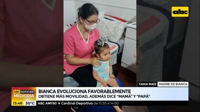 Bianca evoluciona favorablemente: obtiene movilidad y dice “mamá y papá” - ABC Noticias - ABC Color