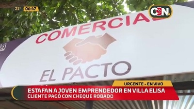 Estafan a joven emprendedor en Villa Elisa - C9N