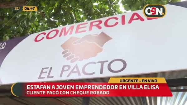 Estafan a joven emprendedor en Villa Elisa - C9N
