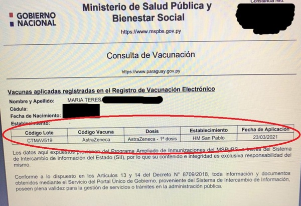 Problema resuelto: Salud reportó 'error en carga de un dígito' tras registro de docente como vacunada contra COVID