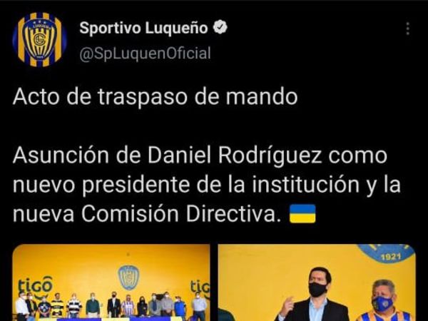 El tuit que Sportivo Luqueño publicó y luego borró - Sportivo Luqueño - ABC Color