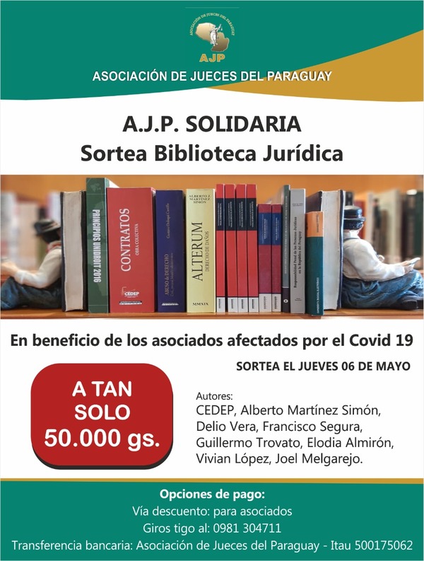 Jueces sortean biblioteca jurídica para ayudar a colegas con covid - Judiciales.net