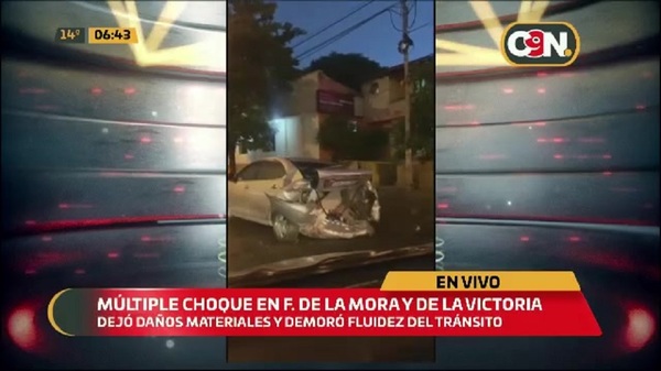 Múltiple choque sobre la avda. Fernando de la Mora y De la Victoria - C9N