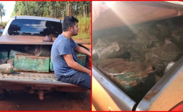 Tras persecución incautan camioneta con cargamento de droga