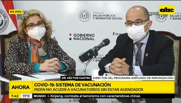 “No serán inmunizadas las personas que no cuenten con su agendamiento” - Nacionales - ABC Color