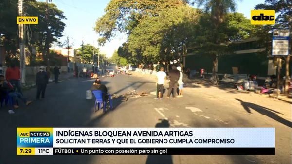 Indígenas protestan y bloquean la avenida Artigas - ABC Noticias - ABC Color
