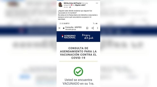 Diario HOY | Mujer denunció que figura como inmunizada sin recibir la vacuna anticovid