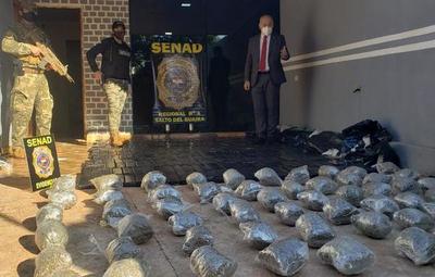 Salto del Guairá: decomisan más de 300 kilos de marihuana prensada