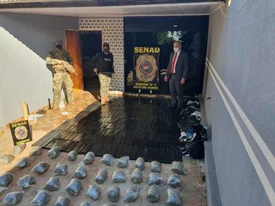 SENAD incautó 335 kilos de marihuana en Salto del Guairá